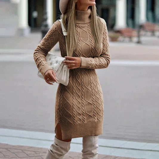 Warmes und gemütliches Damen Strickkleid – klassischer Schnitt, hochwertige Materialien, für Herbst und Winter 0