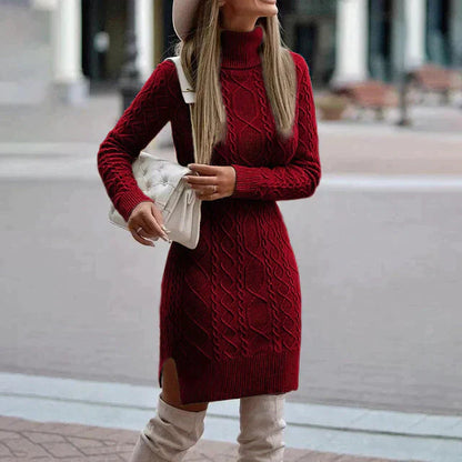 Warmes und gemütliches Damen Strickkleid – klassischer Schnitt, hochwertige Materialien, für Herbst und Winter 3