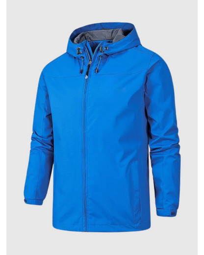 Men’s Waterproof Windbreaker Adjustable Hood & Zip Design