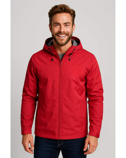 Men’s Waterproof Windbreaker Adjustable Hood & Zip Design
