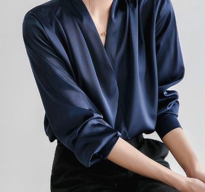 Damen-Puffarmbluse mit V-Ausschnitt für elegante Anlässe – Festliche Blusen Damen, Elegante Blusen für festliche Anlässe, Damenbluse-2