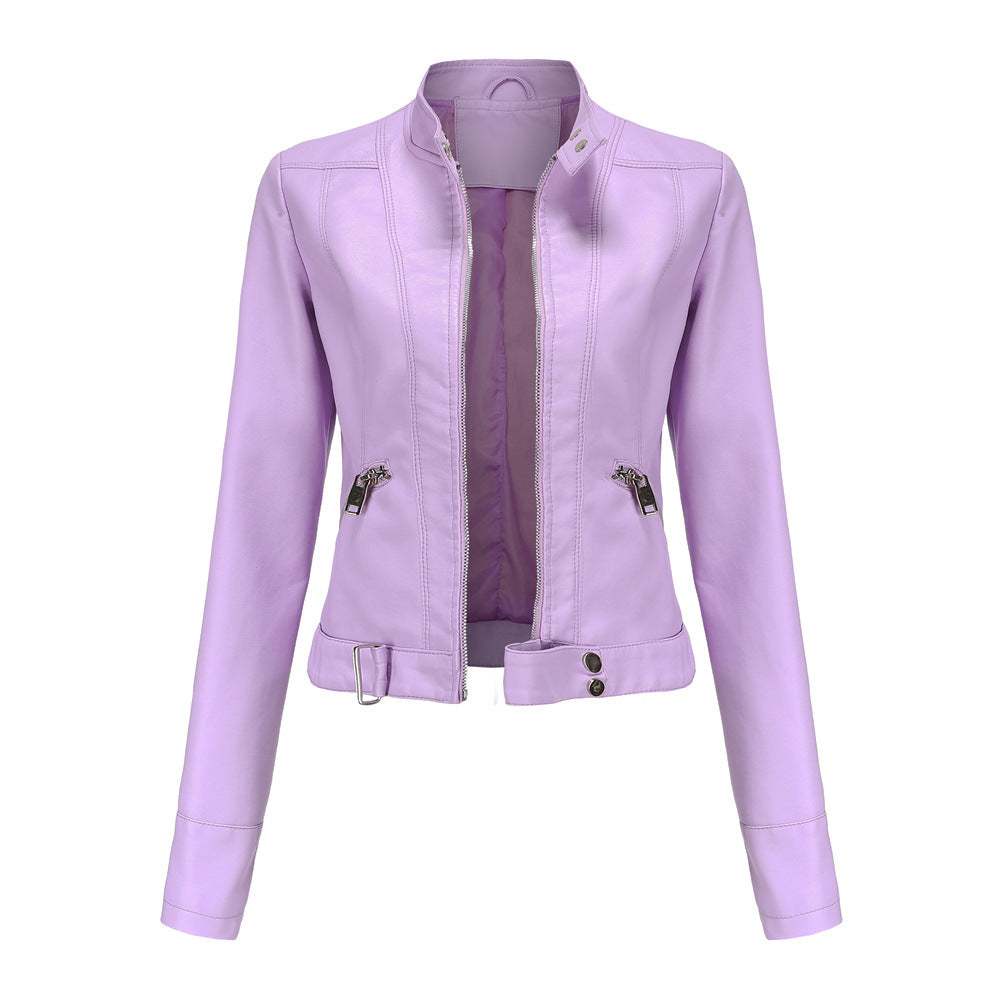 Women’s Fitted Jacket with High Collar Street-Style Outerwear