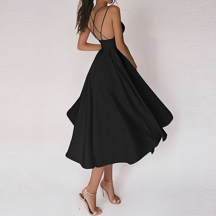 Variant image for Elegantes V-Ausschnitt-Damenkleid aus Premium-Stoff für Hochzeitsgast und festliche Anlässe-6