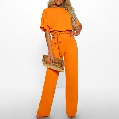 Chic Belted Jumpsuit for Women Stylish Wide-Leg Fit for Effortless Elegance
