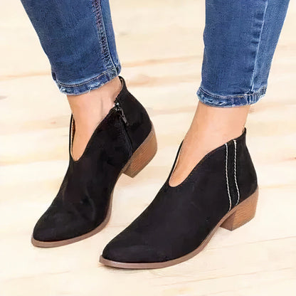Stilvolle Knöchelstiefel Für Frauen Aus Hochwertigem Leder Mit Weicher Sohle Und Reißverschluss-5