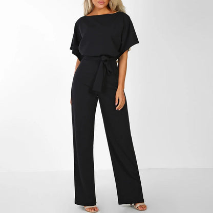 Chic Belted Jumpsuit for Women Stylish Wide-Leg Fit for Effortless Elegance