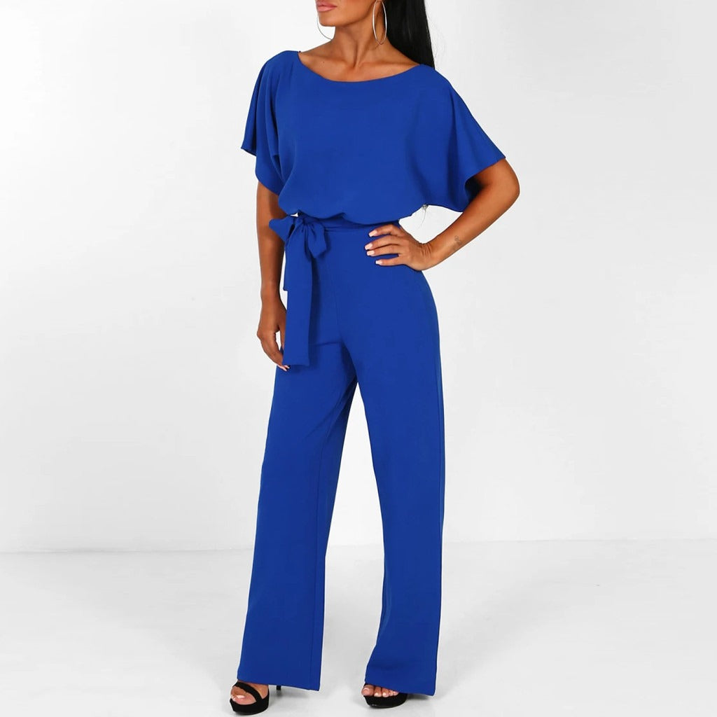 Chic Belted Jumpsuit for Women Stylish Wide-Leg Fit for Effortless Elegance