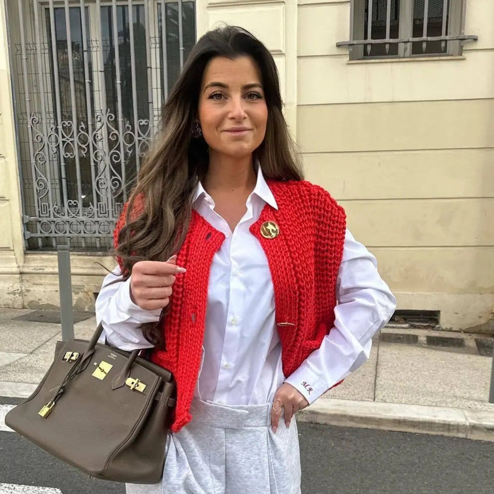 Ärmellose Strickweste Damen mit Taschen, Bequeme Passform für Jeden Anlass, Lange Weste für Vielseitigen Stil-4