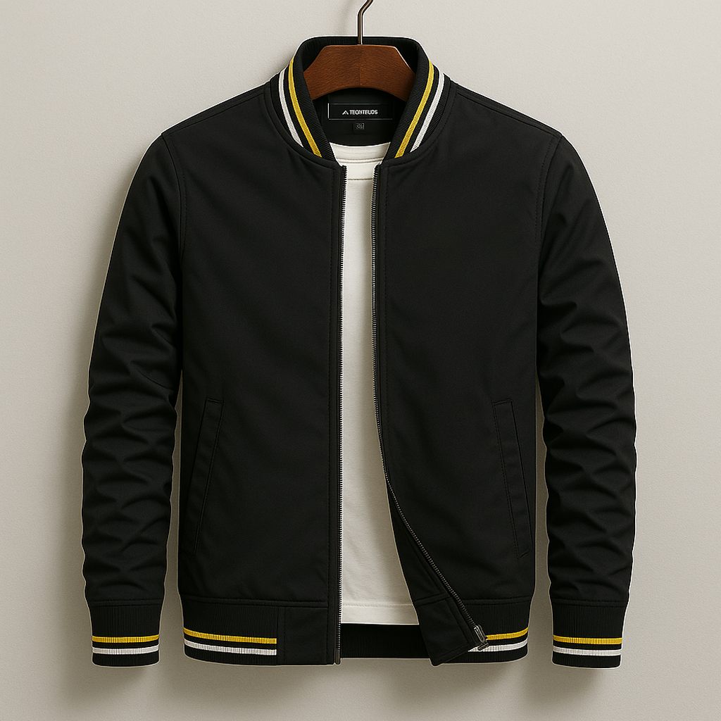 Men’s midweight bomber jacket with zip fastening