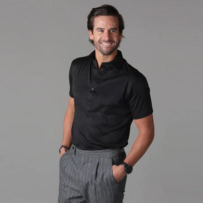 Strukturiertes Poloshirt Herren aus Premium-Baumwollmischung, Moderner Schnitt, Elegante Freizeitkleidung-6