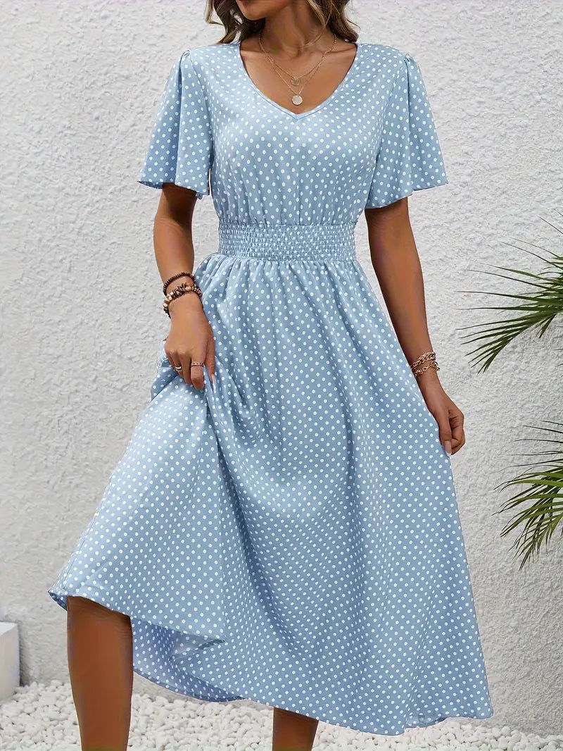 Variant image for Feminines Sommerkleid Damen mit Gesammelter Taille, Leichtem Atmungsaktivem Stoff, Größen S-XXL, Ideal für Warme Tage-6
