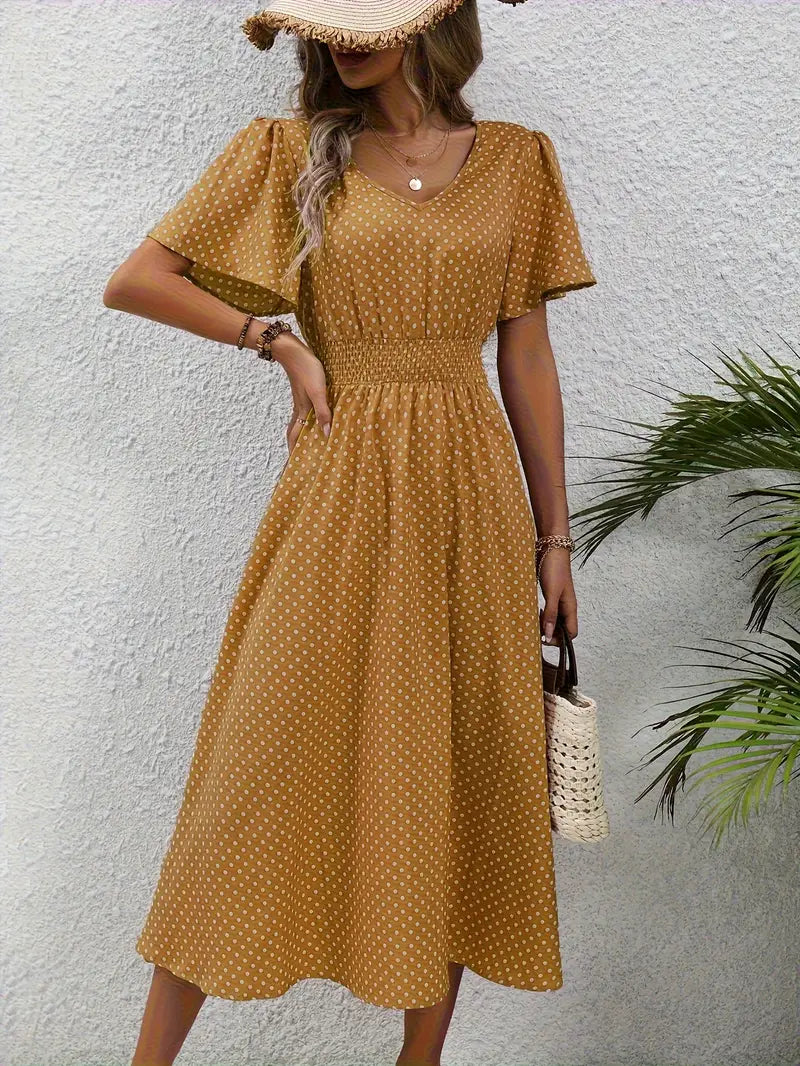 Variant image for Feminines Sommerkleid Damen mit Gesammelter Taille, Leichtem Atmungsaktivem Stoff, Größen S-XXL, Ideal für Warme Tage-26