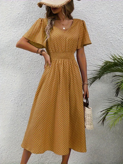 Variant image for Feminines Sommerkleid Damen mit Gesammelter Taille, Leichtem Atmungsaktivem Stoff, Größen S-XXL, Ideal für Warme Tage-26
