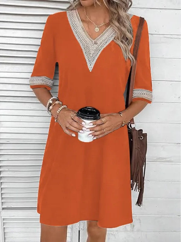Bequemes Damen Baumwoll-Leinen Kleid – lässiger Schnitt, atmungsaktiv, für den Alltag
