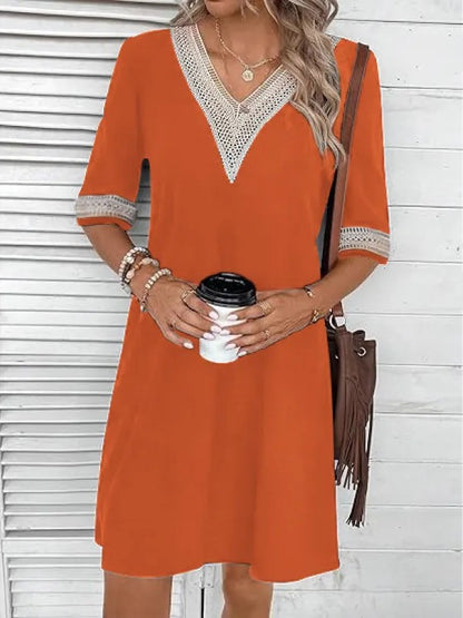 Bequemes Damen Baumwoll-Leinen Kleid – lässiger Schnitt, atmungsaktiv, für den Alltag