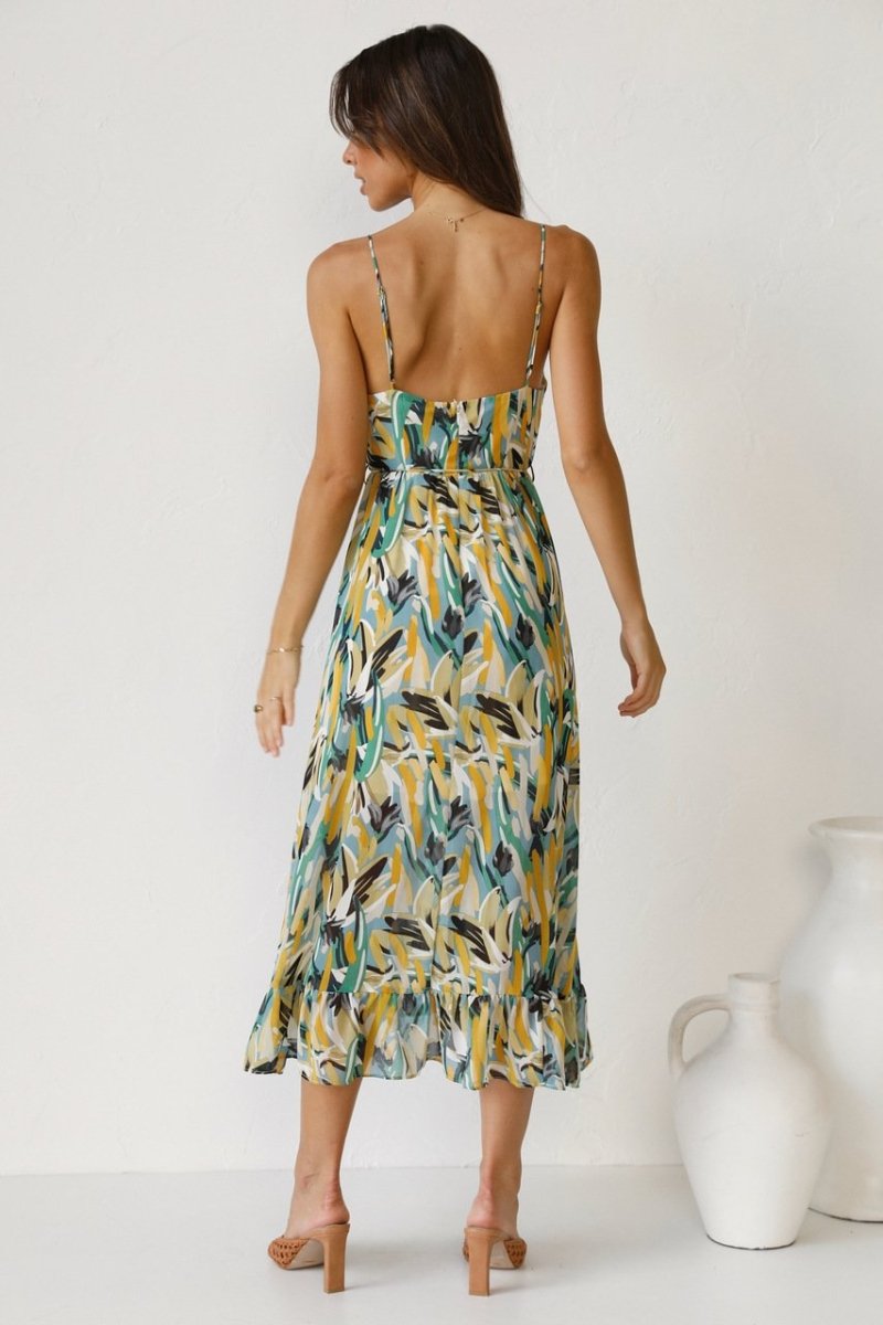 Schickes Midi-Kleid Damen, Elegantes Print-Sommerkleid in Lebendigen Farben, Vielseitiger Stil, Größen S-XL