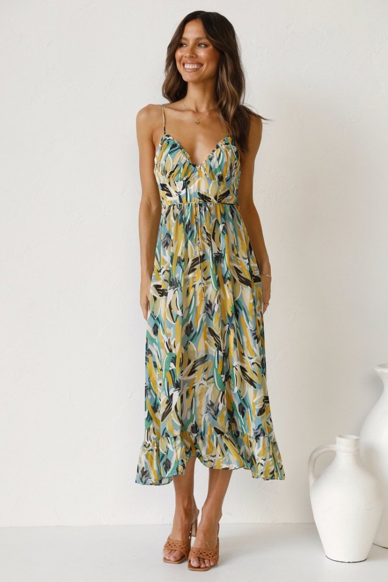 Variant image for Schickes Midi-Kleid Damen, Elegantes Print-Sommerkleid in Lebendigen Farben, Vielseitiger Stil, Größen S-XL-5