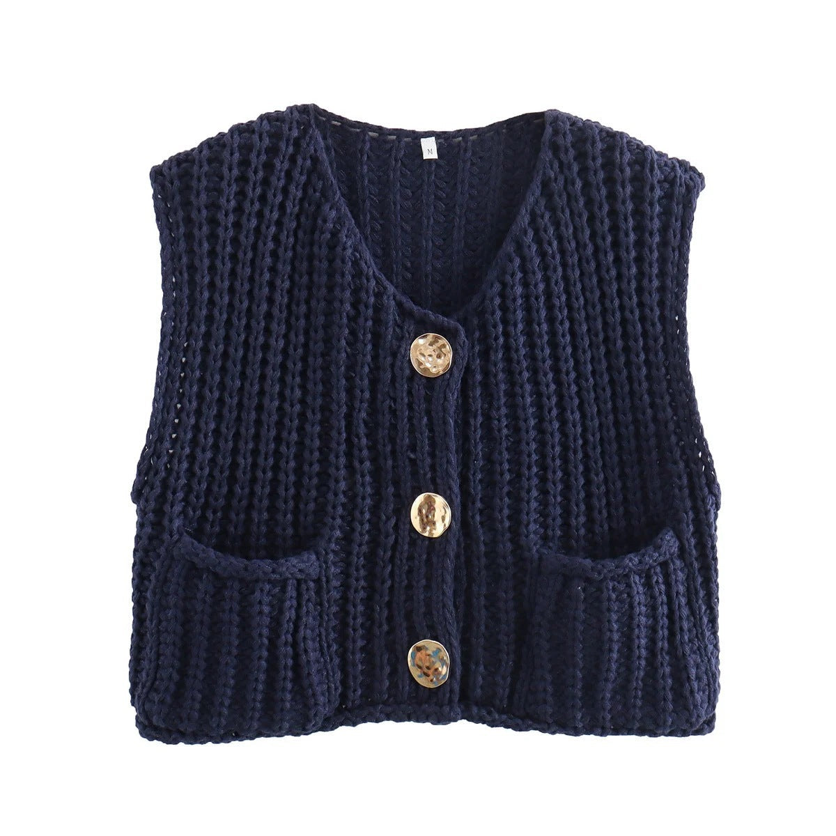 Ärmellose Strickweste Damen mit Taschen, Bequeme Passform für Jeden Anlass, Lange Weste für Vielseitigen Stil