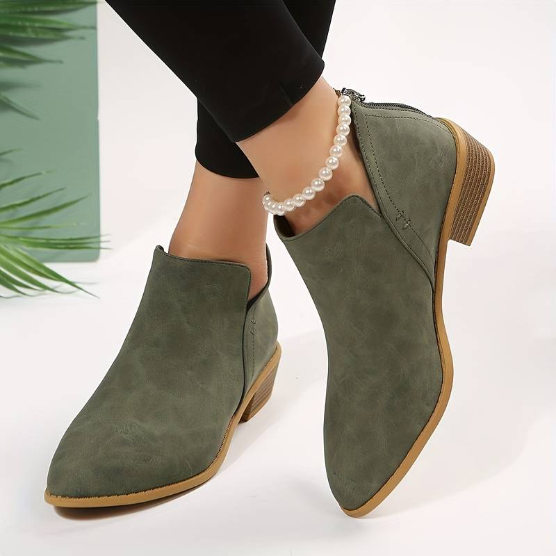 Elegante Frauenstiefel Mit Spitzem Zeh Und Perforiertem Design Für Den Winter-2