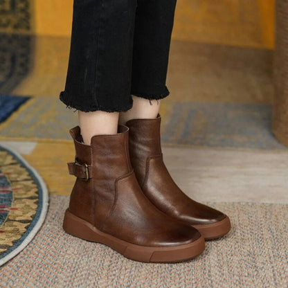 Women’s Ankle Boots Stylish Side Buckle & Everyday Comfort Fit
