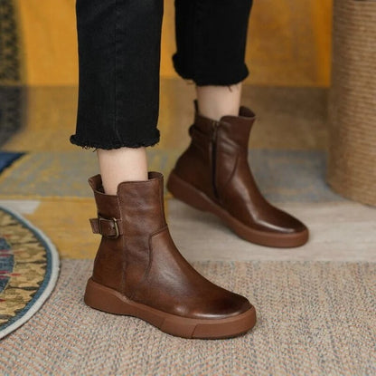 Women’s Ankle Boots Stylish Side Buckle & Everyday Comfort Fit