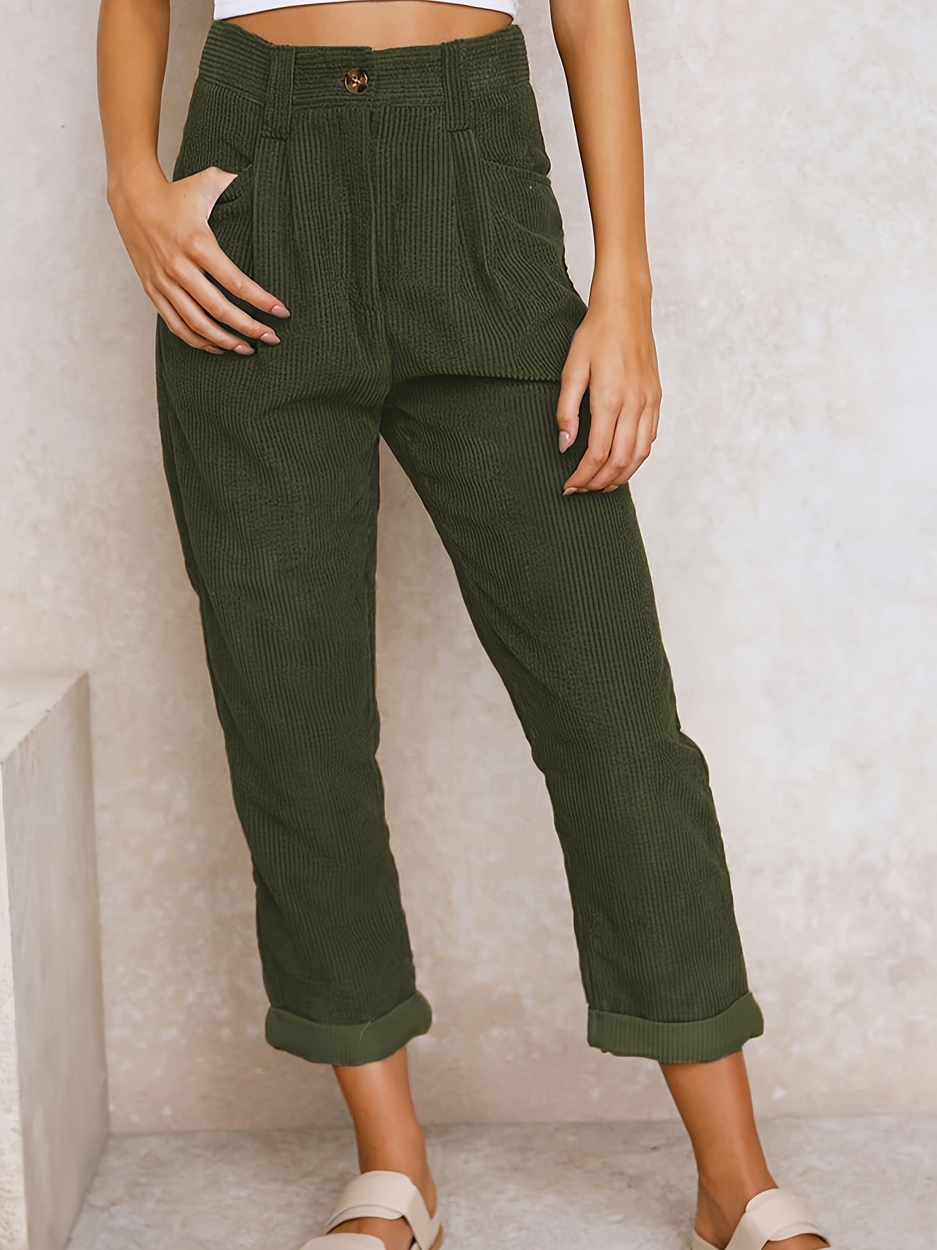 Variant image for Hohe Taille Casual Damenhosen - Weicher Stoff, Bequeme Passform, Größen S bis 3XL, Vielseitig Kombinierbar-40