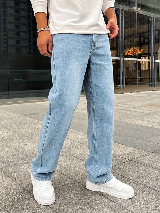 Bequeme Herrenjeans mit Geraden Beinen aus Baumwollmischung für Lässige und Formelle Anlässe-1