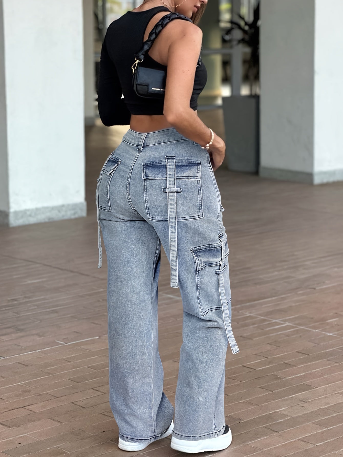 Trendige Frachtjeans Damen Mit Stretchstoff Und Praktischen Taschen-6