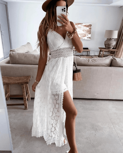 Elegantes Boho-Damenkleid Aus Weicher Baumwolle, Knielang Für Freizeit Und Veranstaltungen
