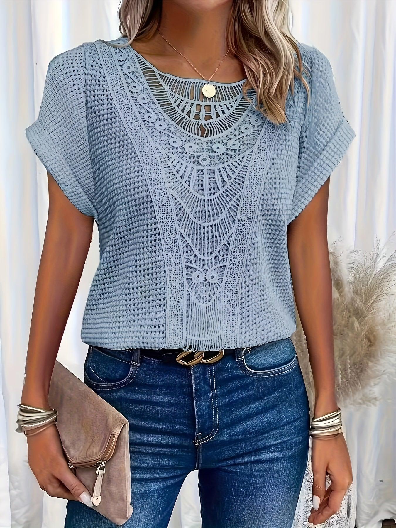 Elegantes Gestricktes Damen Top Mit Komplizierten Details Für Festliche Anlässe-5