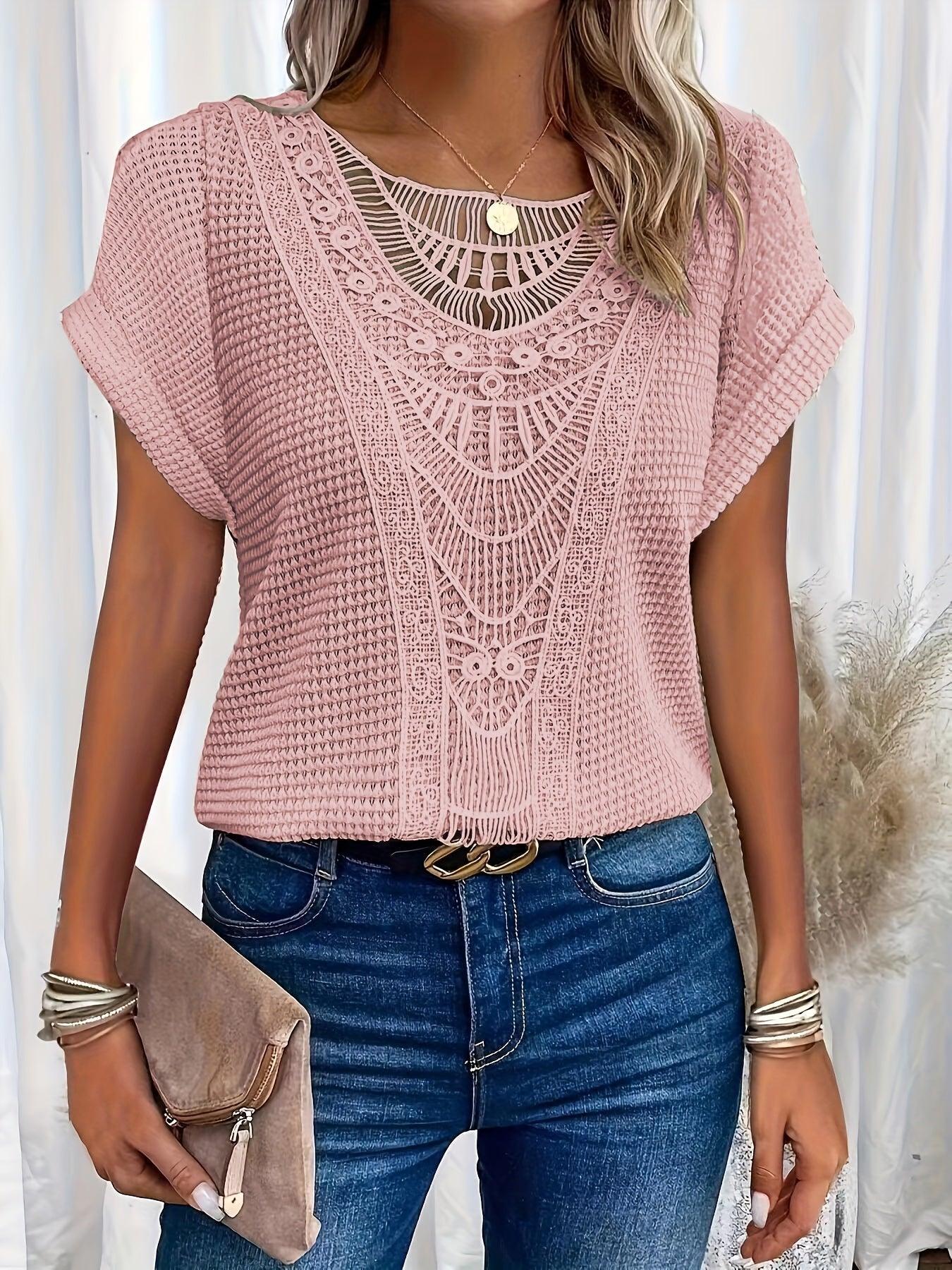 Elegantes Gestricktes Damen Top Mit Komplizierten Details Für Festliche Anlässe-6