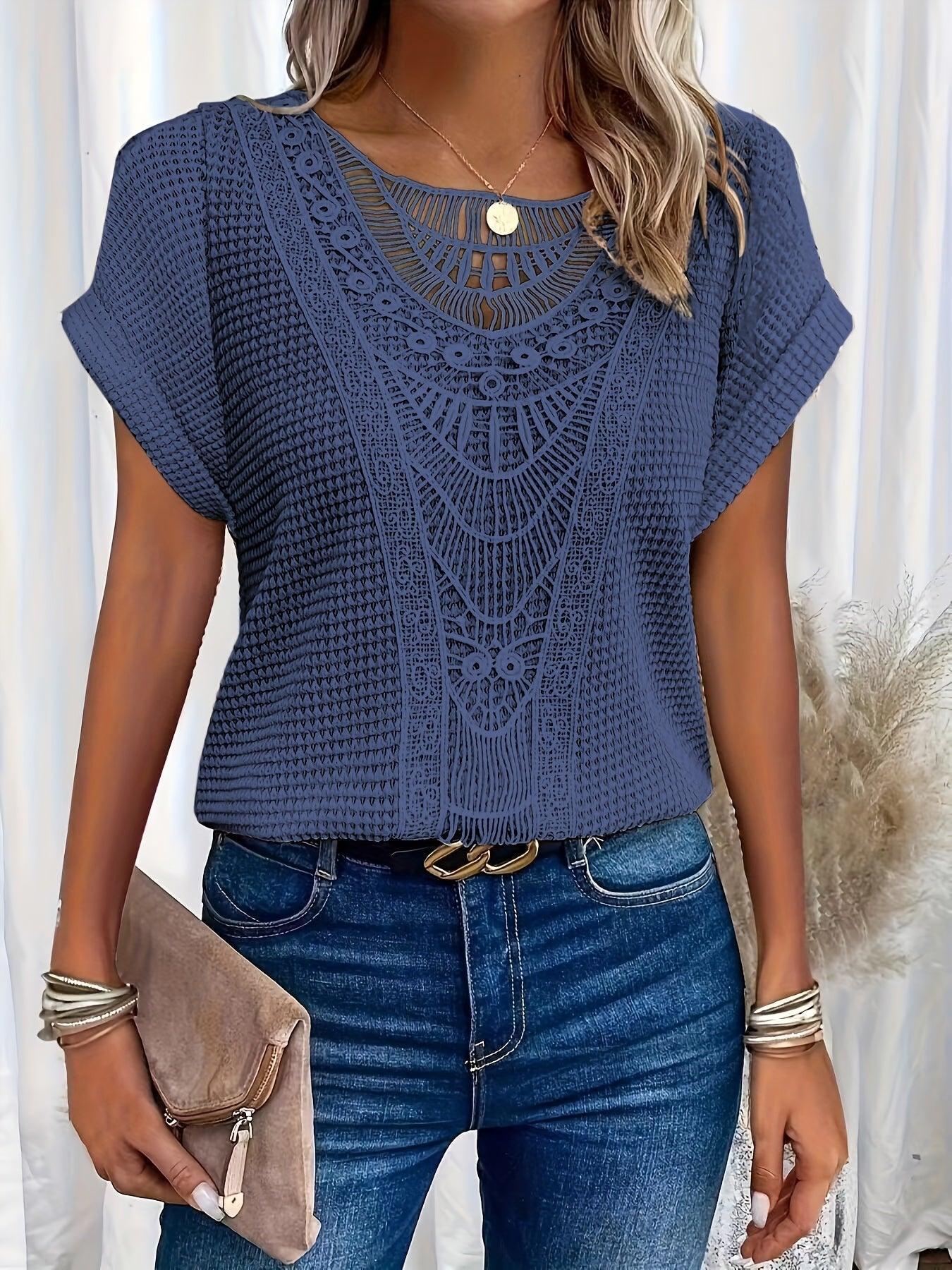 Variant image for Elegantes Gestricktes Damen Top Mit Komplizierten Details Für Festliche Anlässe-6