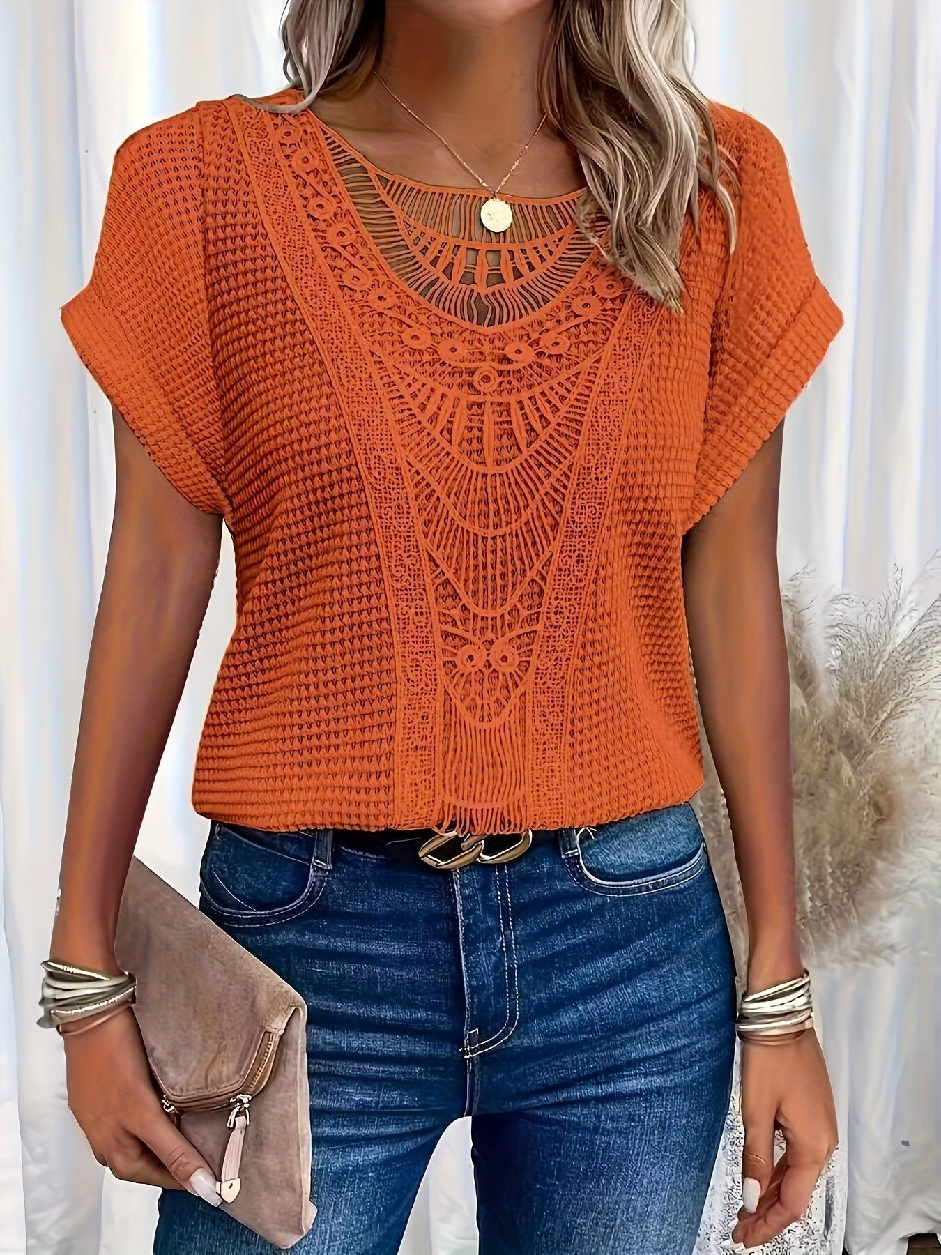 Elegantes Gestricktes Damen Top Mit Komplizierten Details Für Festliche Anlässe-4