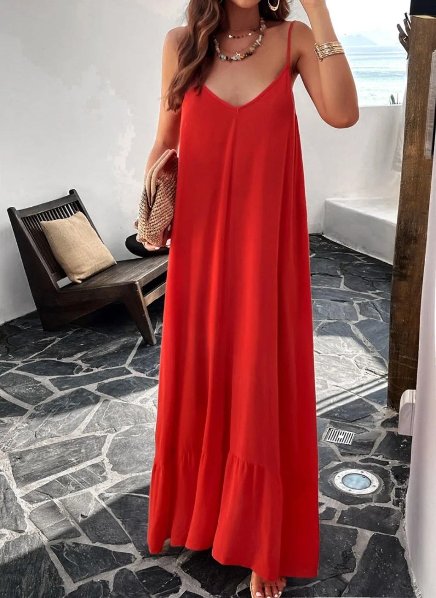 Variant image for Elegantes Damenkleid Gurtkleid Einfarbig – Vielseitiges Festliches Kleid Für Sommer Und Abendanlässe-9