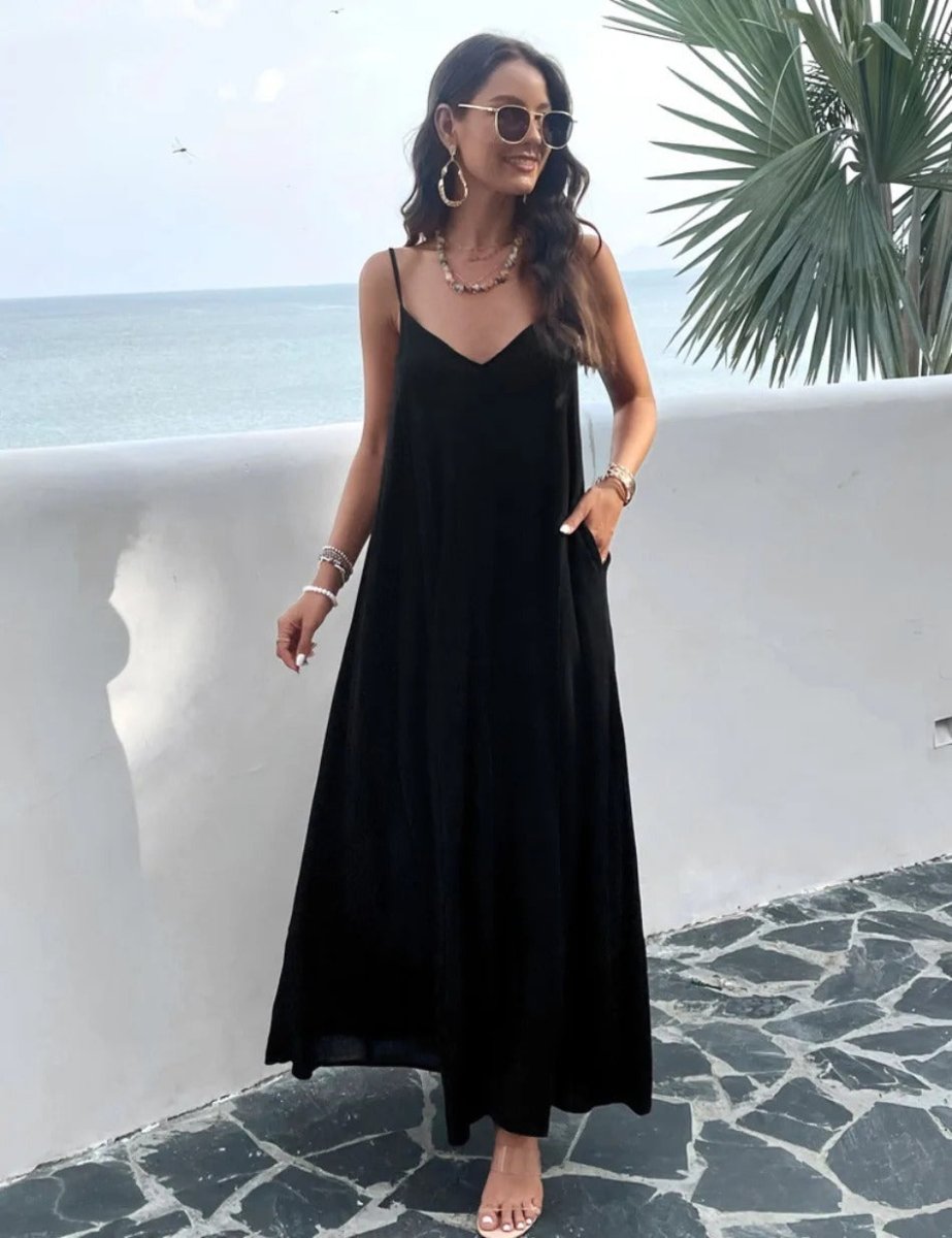 Variant image for Elegantes Damenkleid Gurtkleid Einfarbig – Vielseitiges Festliches Kleid Für Sommer Und Abendanlässe-13