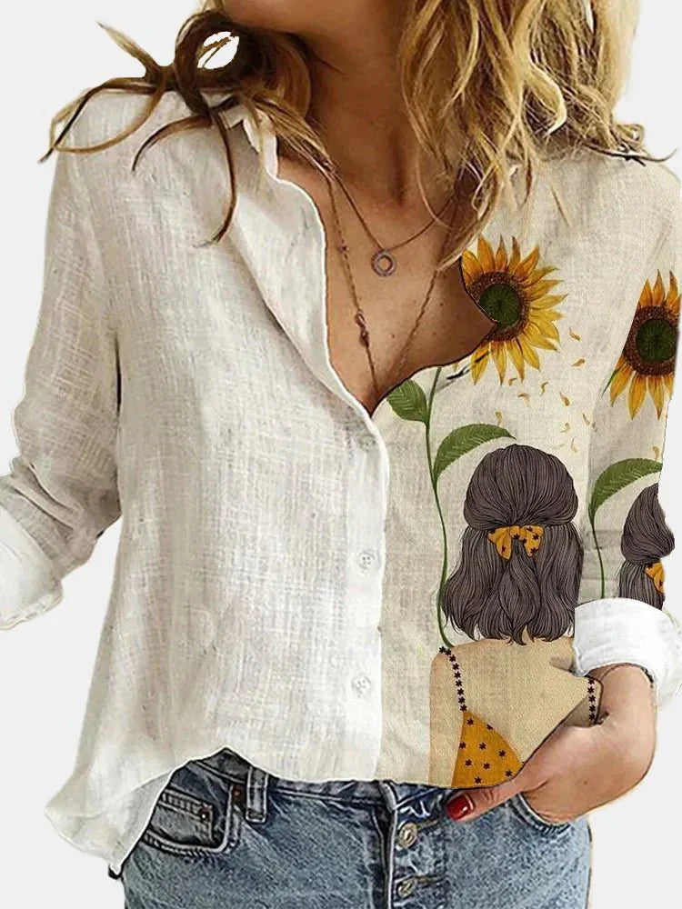 Elegantes Blumendruck Nachthemd Damen Langarm mit Entspannter Passform für Vielseitigen Stil-5