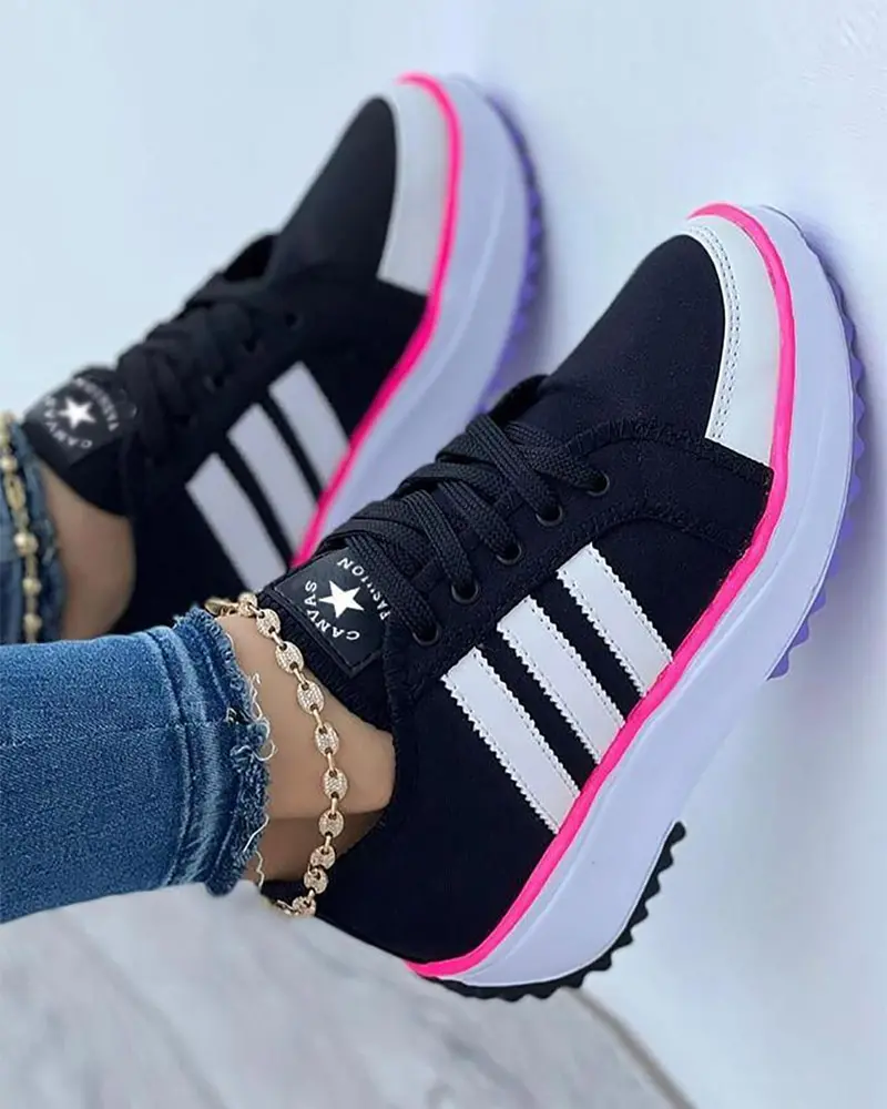 Variant image for Bunte Damen Sneakers, Atmungsaktives Material, Ergonomisches Design, Leichte Gepolsterte Innensohle, Rutschfeste Außensohle-28