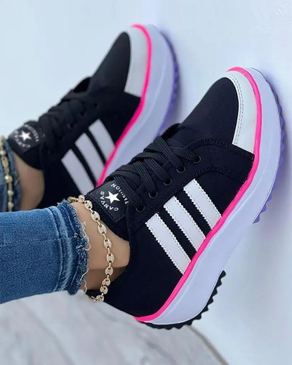 Variant image for Bunte Damen Sneakers, Atmungsaktives Material, Ergonomisches Design, Leichte Gepolsterte Innensohle, Rutschfeste Außensohle-28