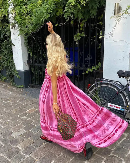 Elegantes Weißes Maxikleid für Damen im A-Linien-Schnitt mit Romantischen Details - Ideal für den Sommer