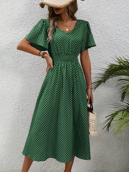 Variant image for Feminines Sommerkleid Damen mit Gesammelter Taille, Leichtem Atmungsaktivem Stoff, Größen S-XXL, Ideal für Warme Tage-11