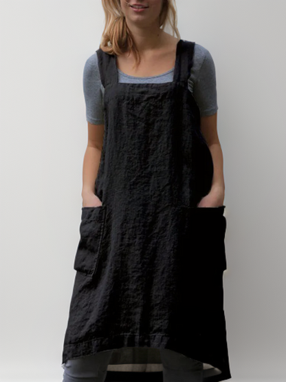 Variant image for Baumwollschürzenkleid mit Taschen, Cross-Back-Design, Vielseitige Schürze für Kochen und Handwerk-6