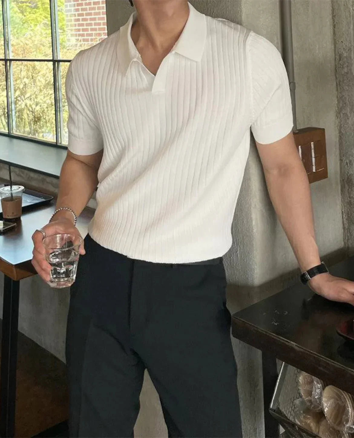 Slim Fit Herren Polohemd Aus Atmungsaktiver Baumwolle, Kurzarm, Größen XS Bis 4XL-3