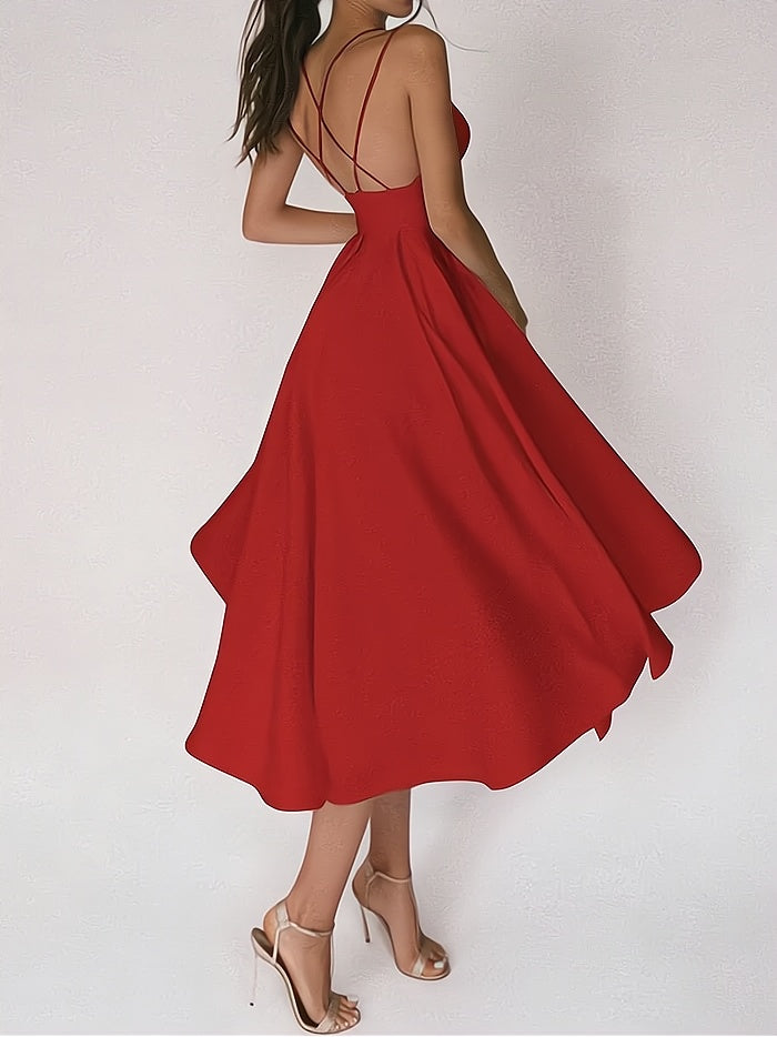 Variant image for Elegantes V-Ausschnitt-Damenkleid aus Premium-Stoff für Hochzeitsgast und festliche Anlässe-11