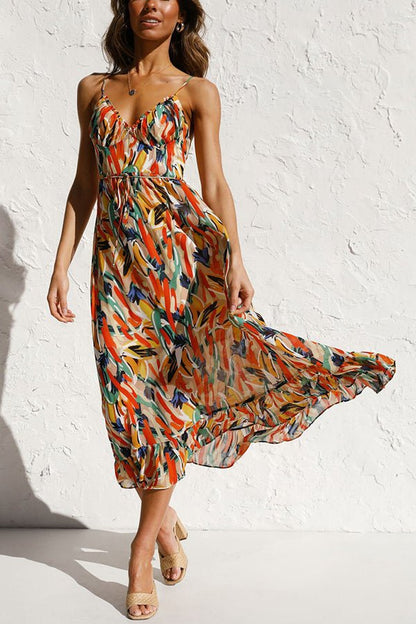 Elegantes Ärmelloses Damenkleid Hochzeitsgast Mit V-Ausschnitt In Mehrfarben Für Festliche Anlässe