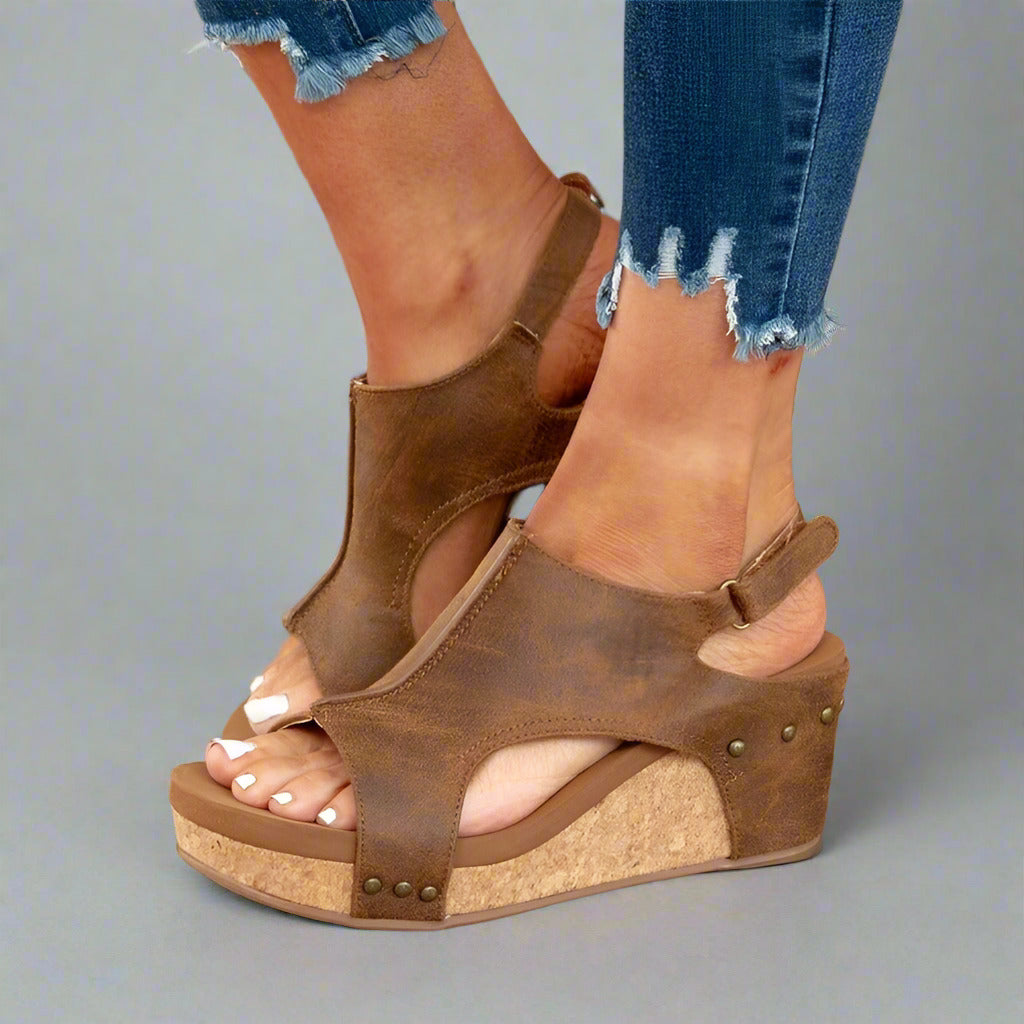 Variant image for Orthopädische Vegane Ledersandalen Damen Für Flache Füße Mit Schmerzlinderung Und Klettverschluss-7