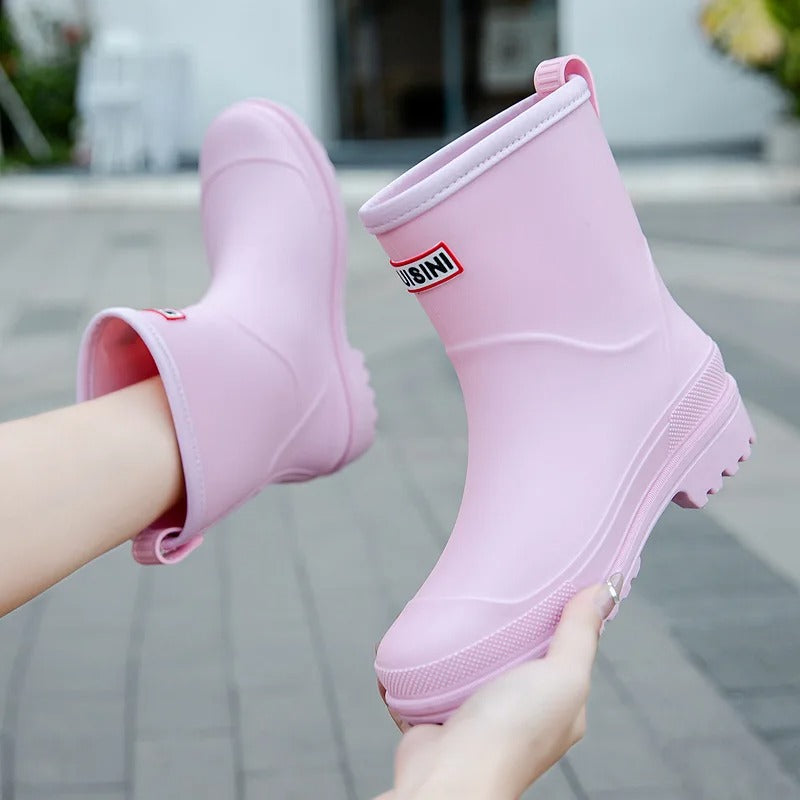 Waterproof Women’s Wellington Boots Mid-Calf Non-Slip Outdoor Style