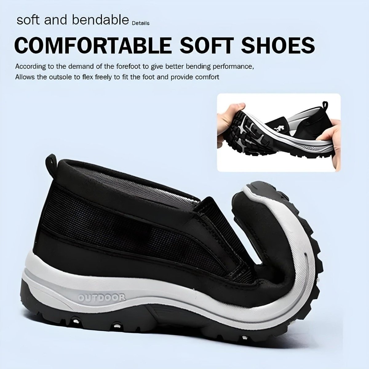 Bequeme Atmungsaktive Wanderschuhe Für Männer Mit Memory Foam Einlage Und Rutschfester Außensohle-3
