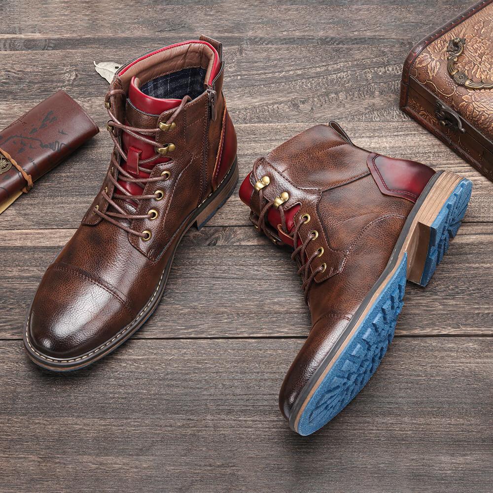 Herren-Oxford-Stiefel Aus Atmungsaktivem Synthetischem Material Mit Anti-Schlupf-Gummi-Sohle-5