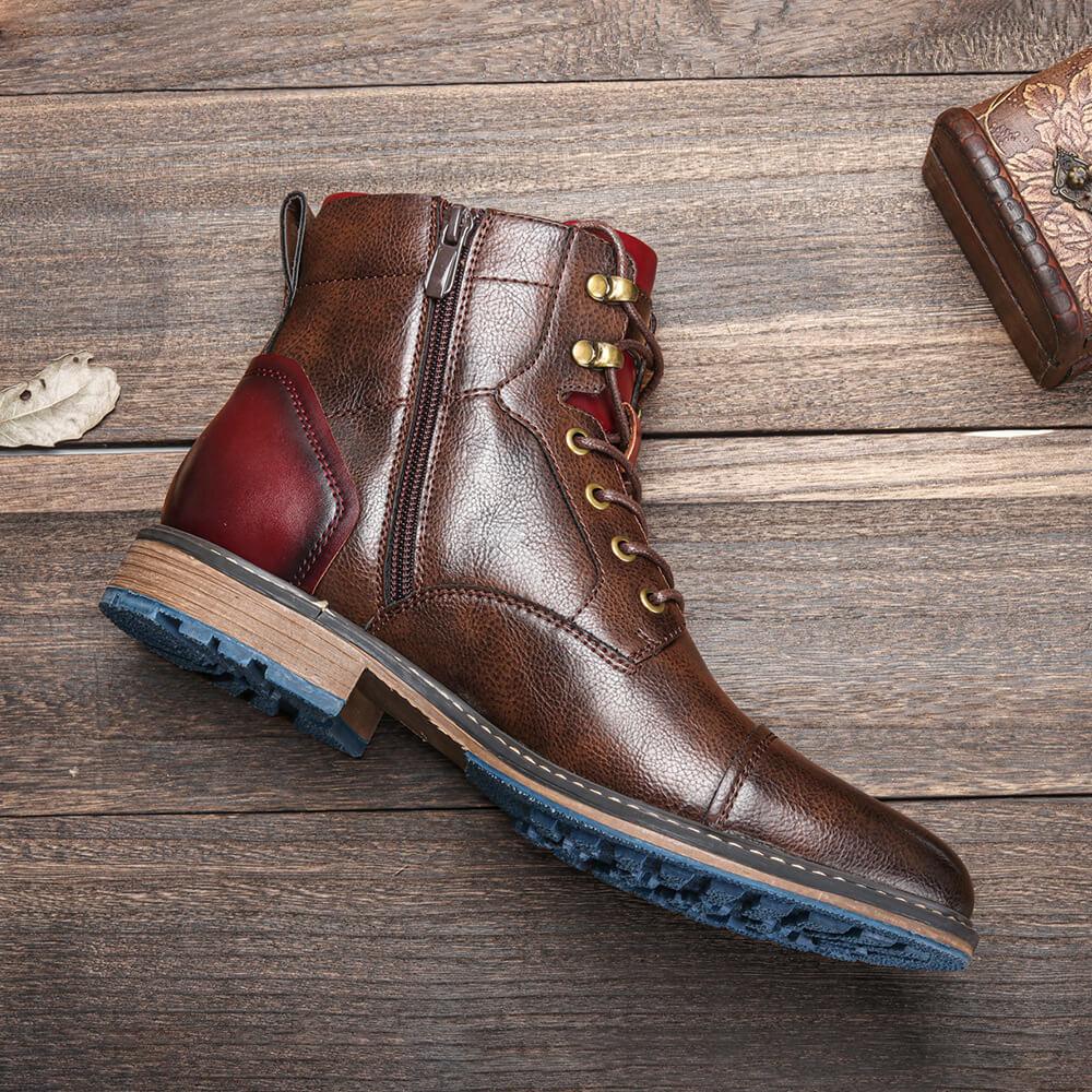 Herren-Oxford-Stiefel Aus Atmungsaktivem Synthetischem Material Mit Anti-Schlupf-Gummi-Sohle-4