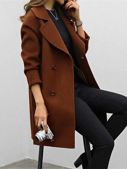 Women’s Chic Trench Coat Modern Double-Breasted Style